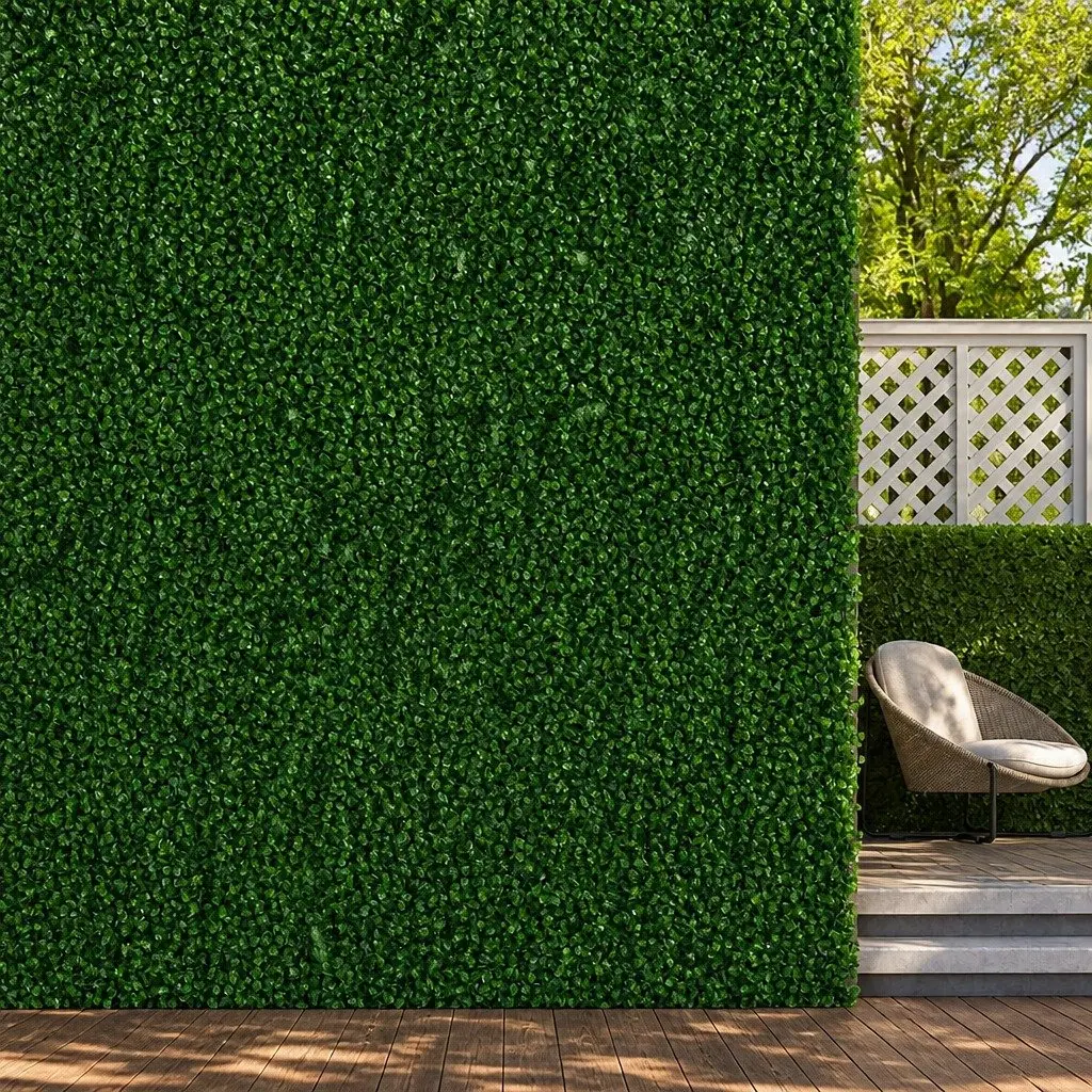 Artificial Boxwood Hedge Panel Indoor Outdoor 60cm x 40cm