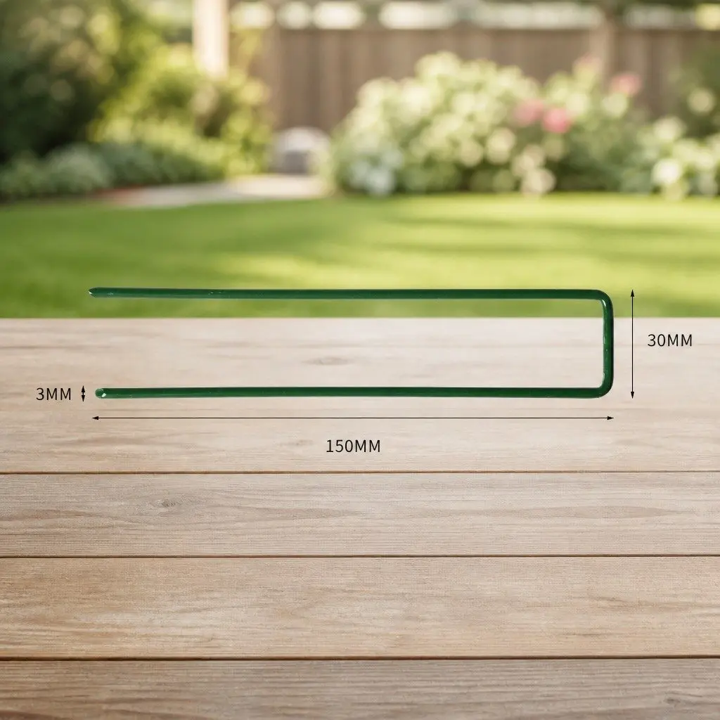 Synthetic Grass Pins U-Shape Steel Turf Anchors Garden Landscape 150mm x 30mm x 3mm