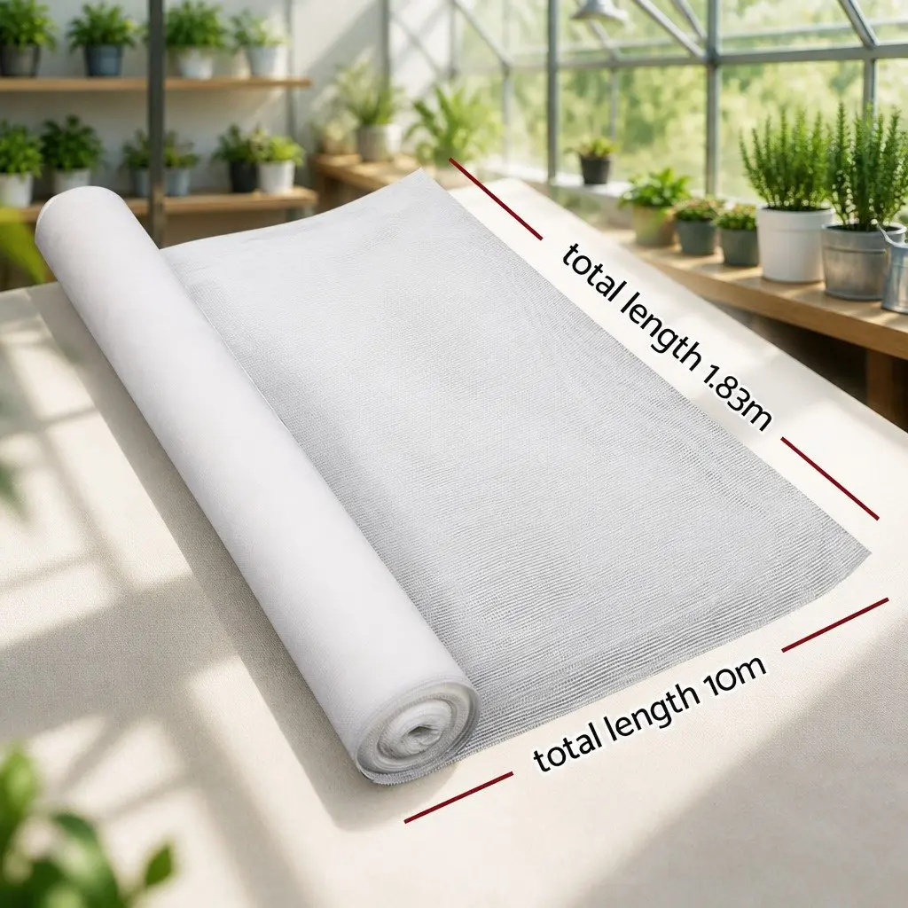 Shade Cloth 1.83m x 10m Roll Heavy Duty White UV-Stabilised Garden Greenhouse