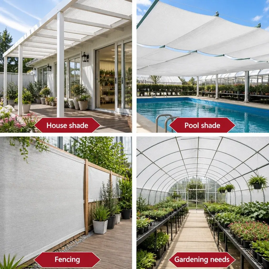 Shade Cloth 1.83m x 10m Roll Heavy Duty White UV-Stabilised Garden Greenhouse