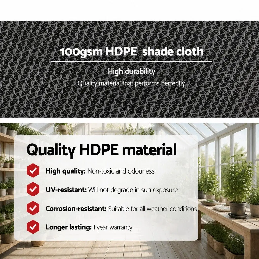 Shade Cloth 1.83m x 10m Roll Heavy Duty White UV-Stabilised Garden Greenhouse