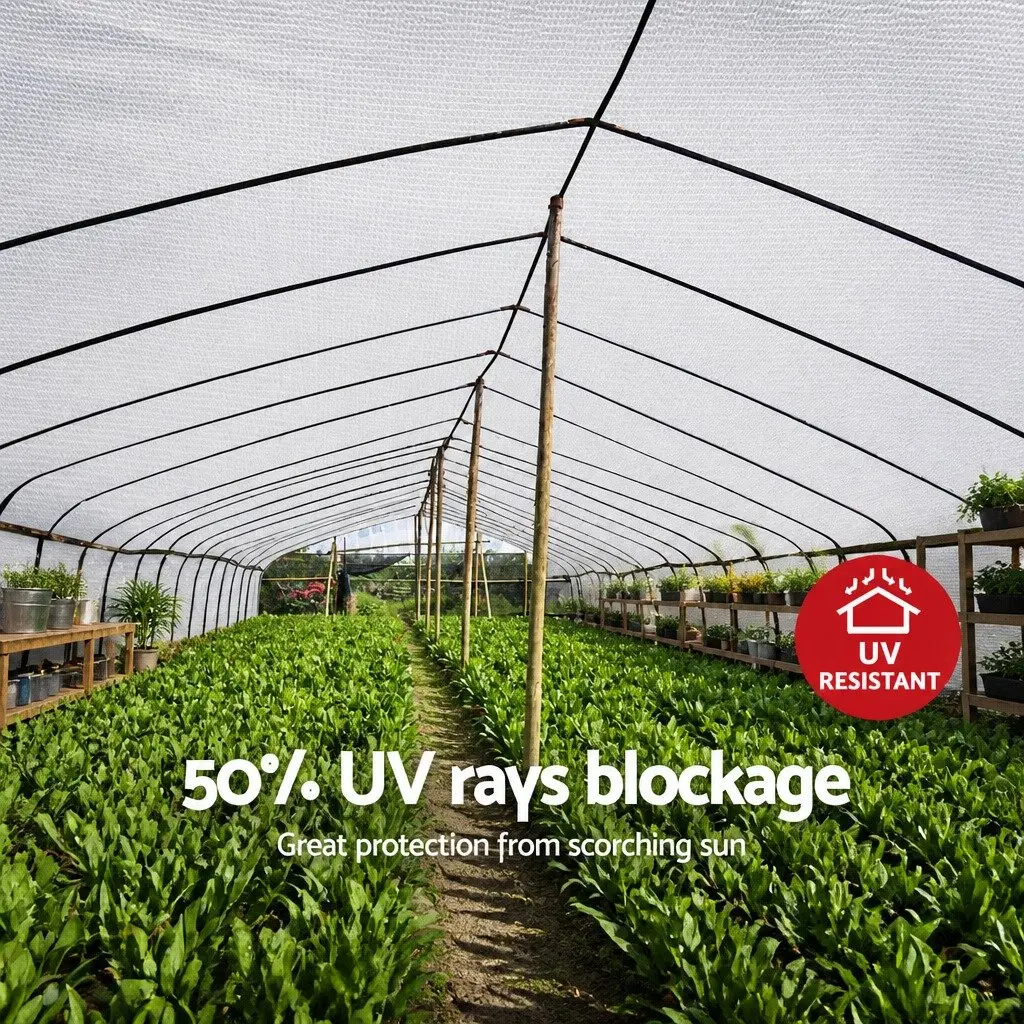 Shade Cloth 1.83m x 10m Roll Heavy Duty White UV-Stabilised Garden Greenhouse