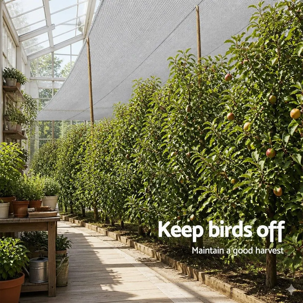 Shade Cloth 1.83m x 10m Roll Heavy Duty White UV-Stabilised Garden Greenhouse