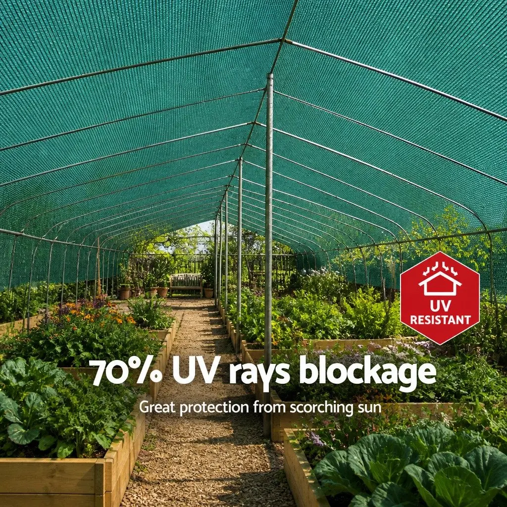 Shade Cloth Roll Home and Garden 1.83m x 20m Green UV-Stabilised HPDE Knitted Fabric 70% Block