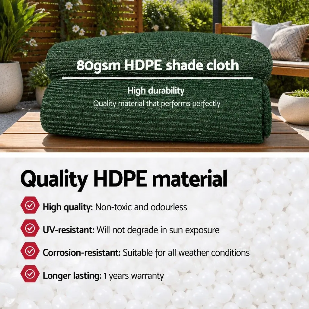 Shade Cloth for Garden Greenhouse 1.83m x 50m 30% UV Block Heavy Duty Green