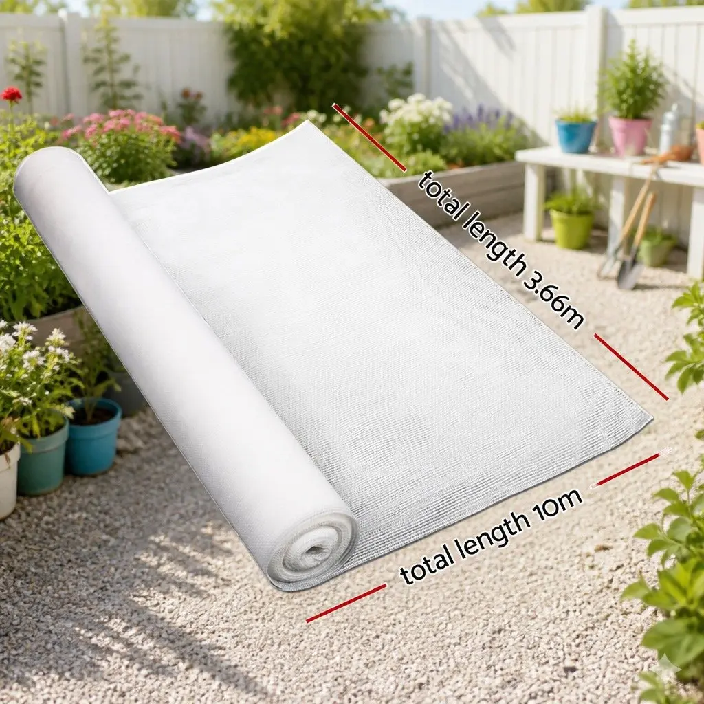 Shade Cloth for Garden Greenhouse 3.66m x 10m White Heavy Duty 50% UV Block