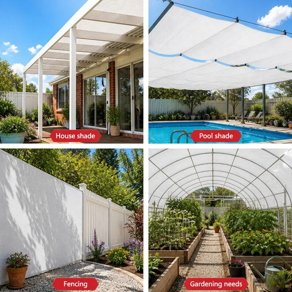 Shade Cloth for Garden Greenhouse 3.66m x 10m White Heavy Duty 50% UV Block