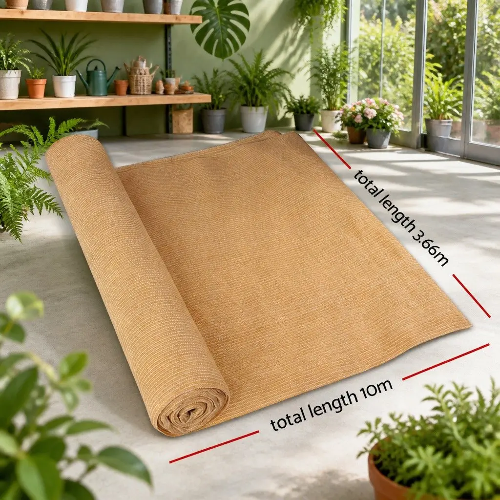 Shade Cloth 70% UV Block 3.66m x 10m Roll Garden Greenhouse Shadecloth Beige