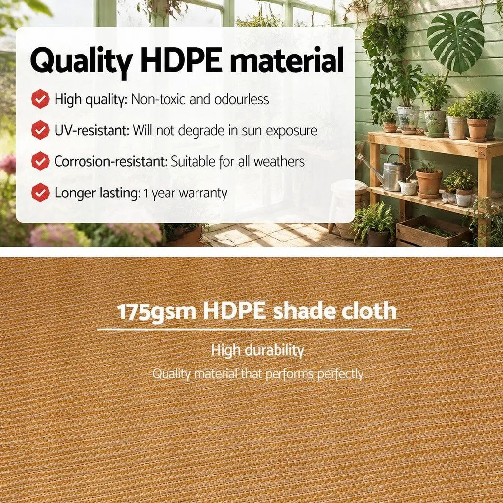 Shade Cloth 70% UV Block 3.66m x 10m Roll Garden Greenhouse Shadecloth Beige