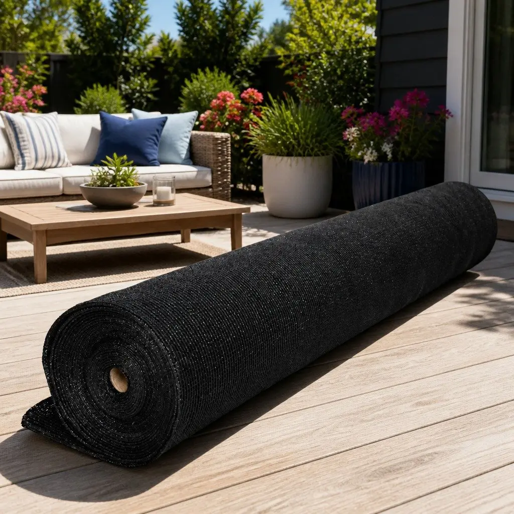 Shade Cloth Roll for Garden Outdoor 3.66m x 10m Black Heavy Duty UV-Stabilised