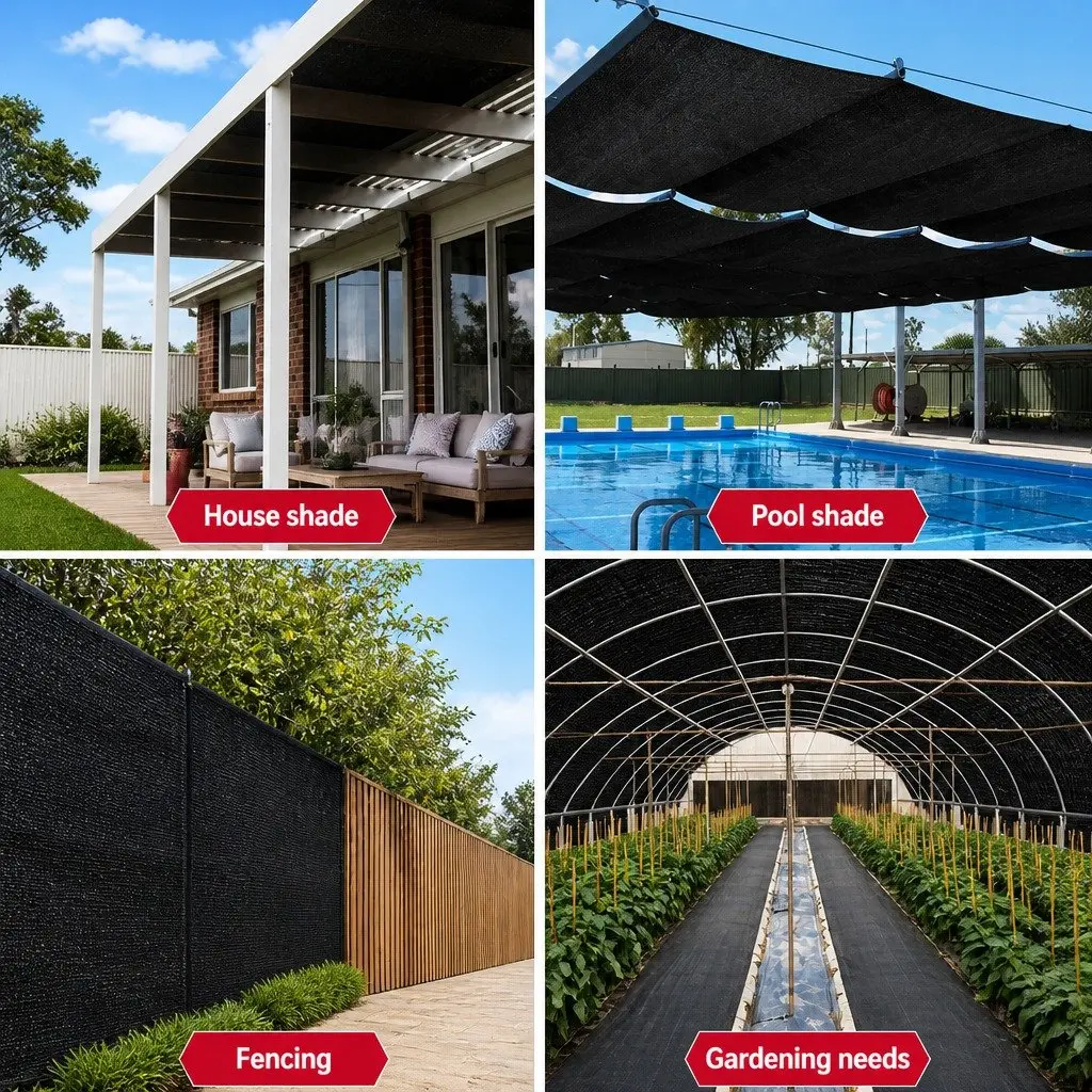 Shade Cloth Roll for Garden Outdoor 3.66m x 10m Black Heavy Duty UV-Stabilised