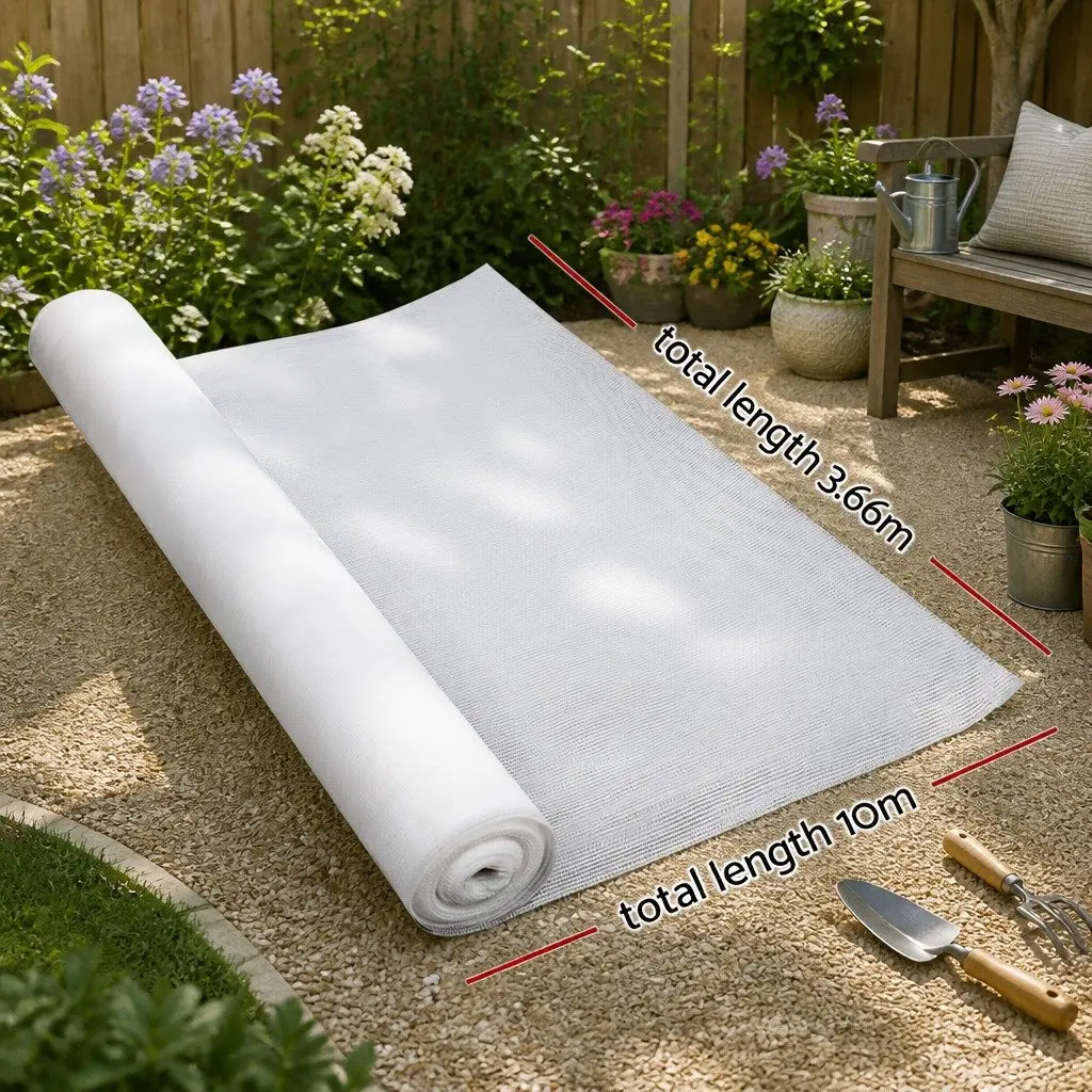 Shade Cloth for Garden 3.66x10m UV Protection White Knitted Fabric 30% Shade Block