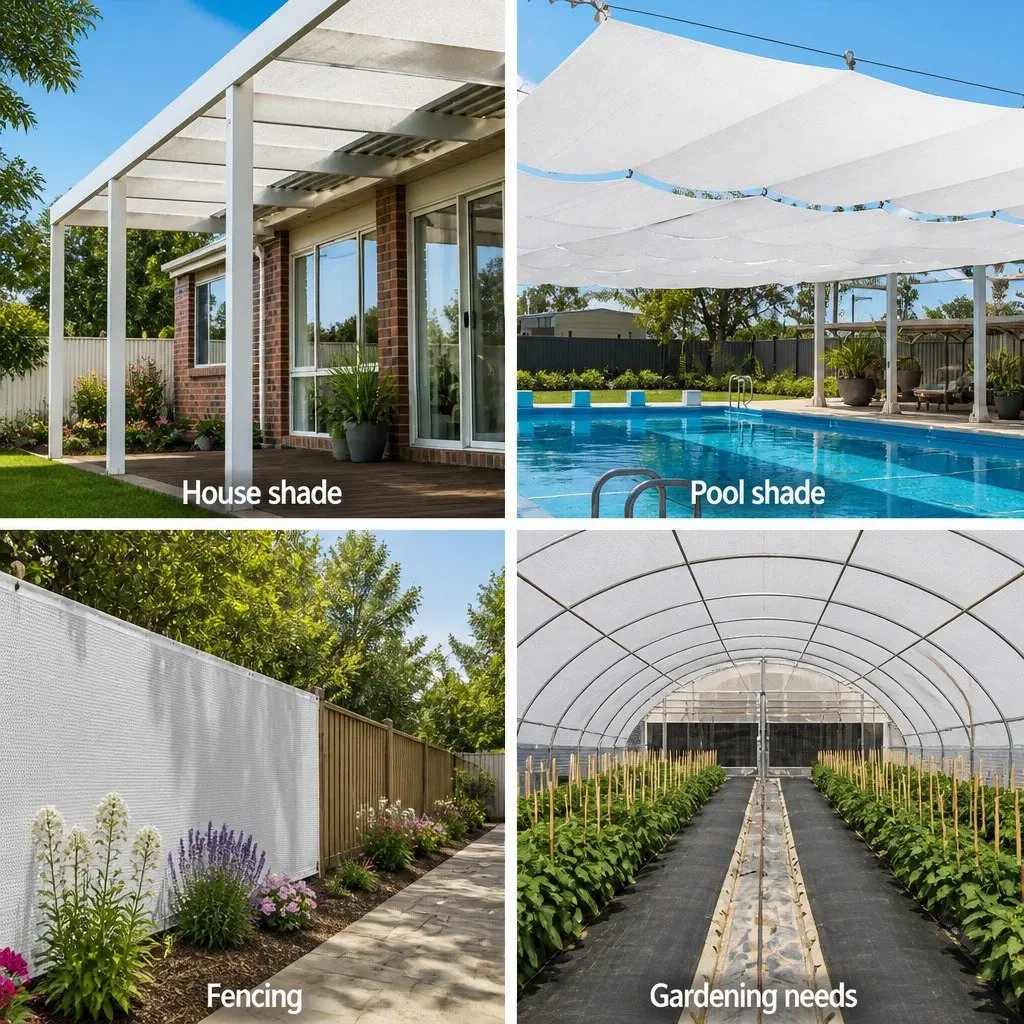 Shade Cloth for Garden 3.66x10m UV Protection White Knitted Fabric 30% Shade Block