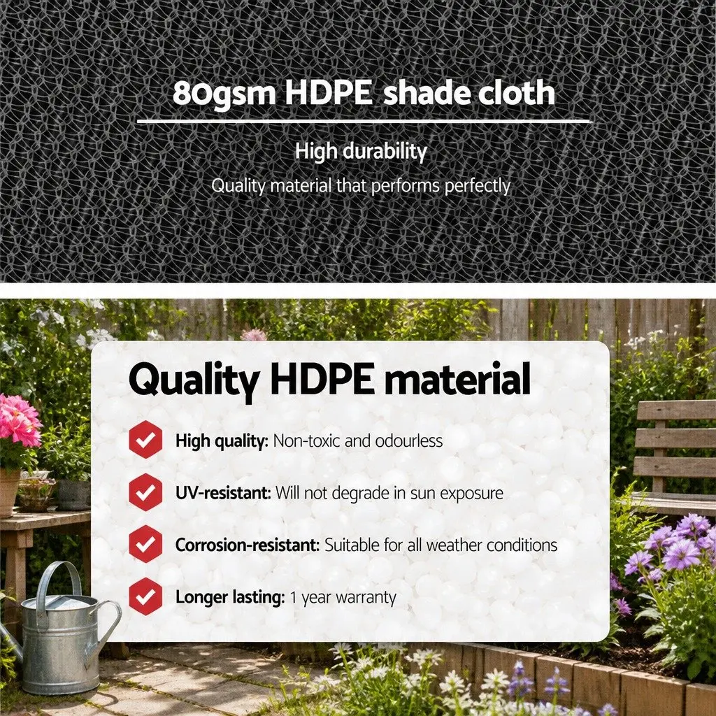 Shade Cloth for Garden 3.66x10m UV Protection White Knitted Fabric 30% Shade Block