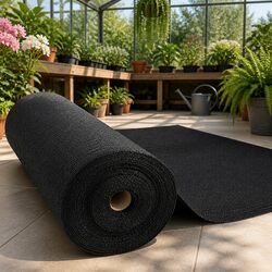 Shade Cloth 50% UV Block 3.66x20m Heavy Duty Black Knitted Fabric Garden