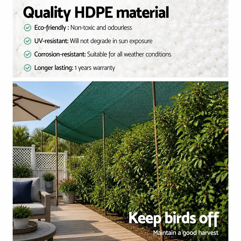 Shade Cloth 50% Garden Mesh Roll 3.66m x 20m for Greenhouse and Agricultural Use