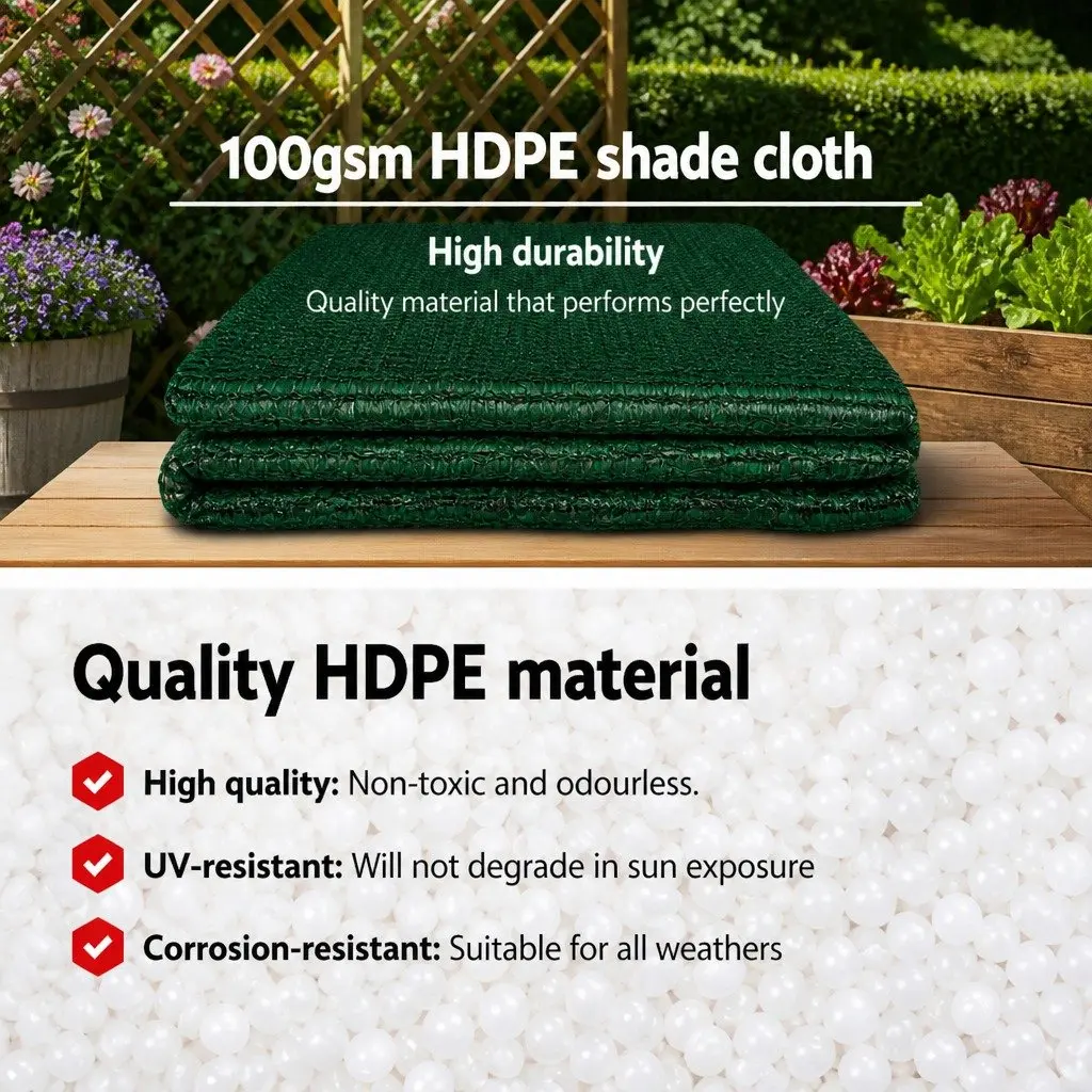 Shade Cloth Green 50% UV Block 3.66m x 30m for Garden Greenhouse Agricultural Use