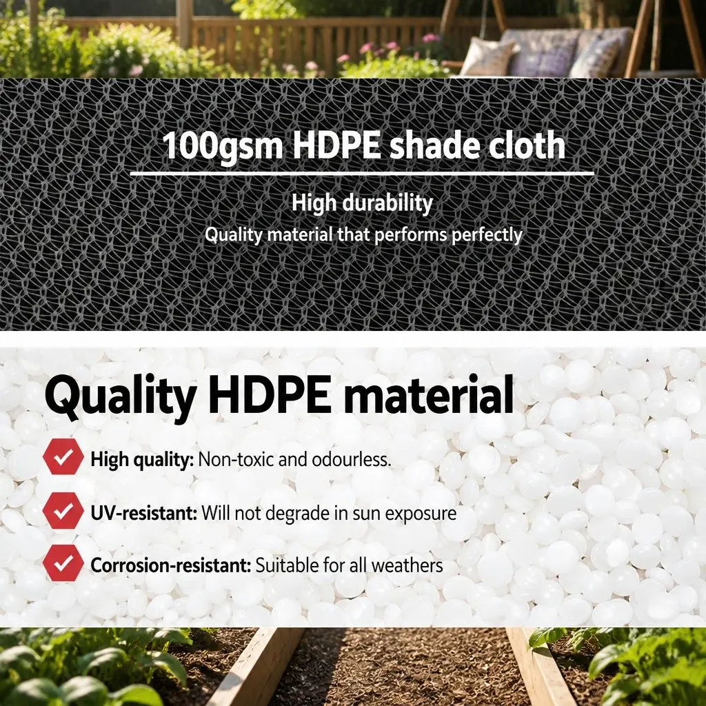 Shade Cloth for Greenhouse Garden 3.66m x 30m 50% UV Block Heavy Duty White