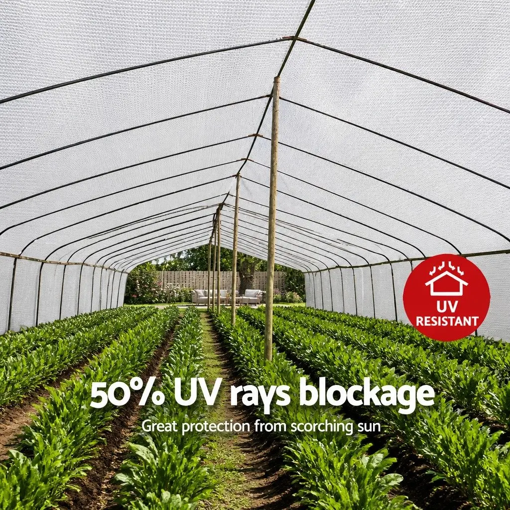 Shade Cloth for Greenhouse Garden 3.66m x 30m 50% UV Block Heavy Duty White