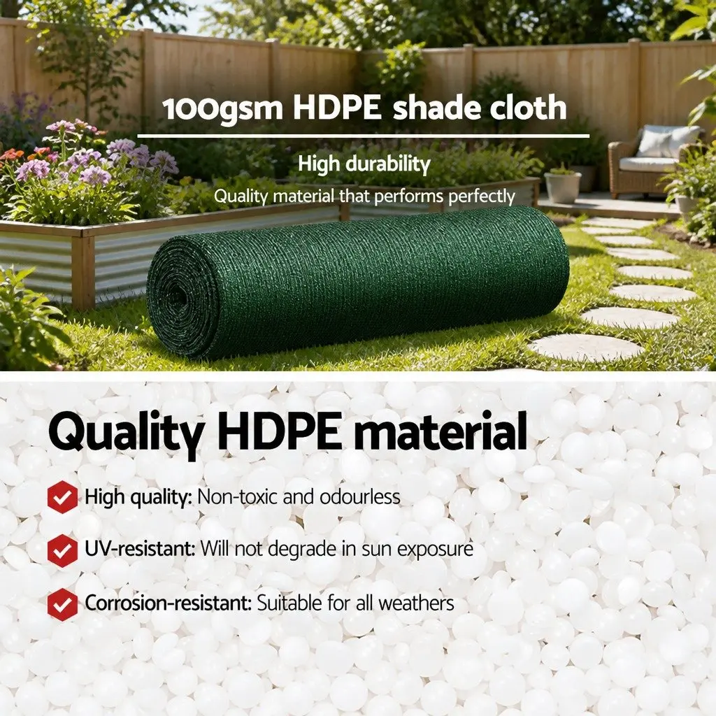 Shade Cloth Green 3.66x30m 50% UV Block for Garden Greenhouse Agricultural Use
