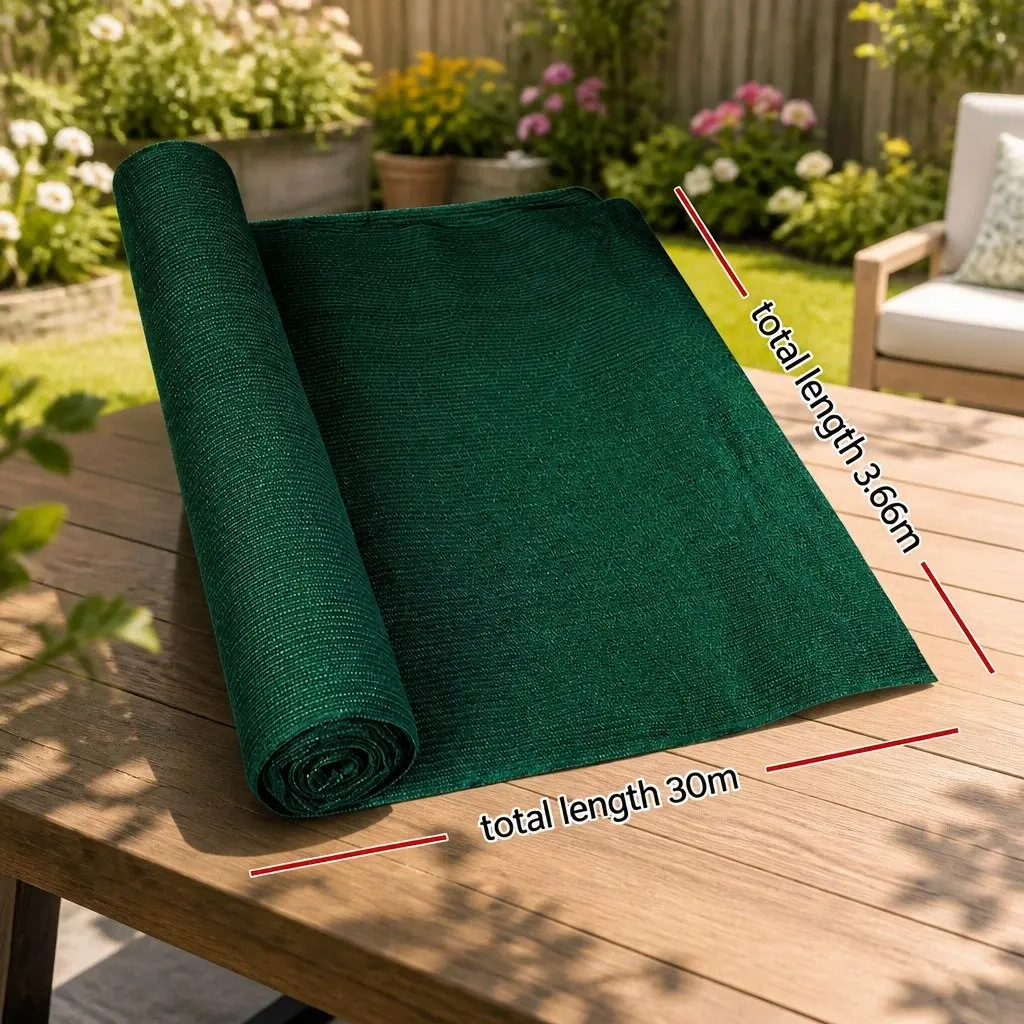 Shade Cloth Roll 3.66m x 30m UV-Stabilised Green Heavy Duty Garden Sunshade