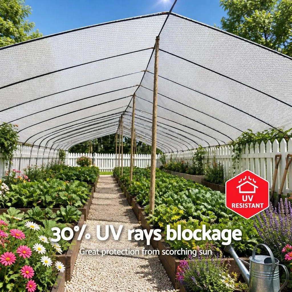 Shade Cloth for Garden 3.66m x 30m White Heavy Duty Knitted Fabric Roll