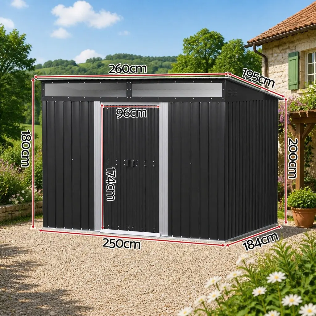 Garden Shed Outdoor Storage 2.60x1.95M Tool Workshop Shelter House