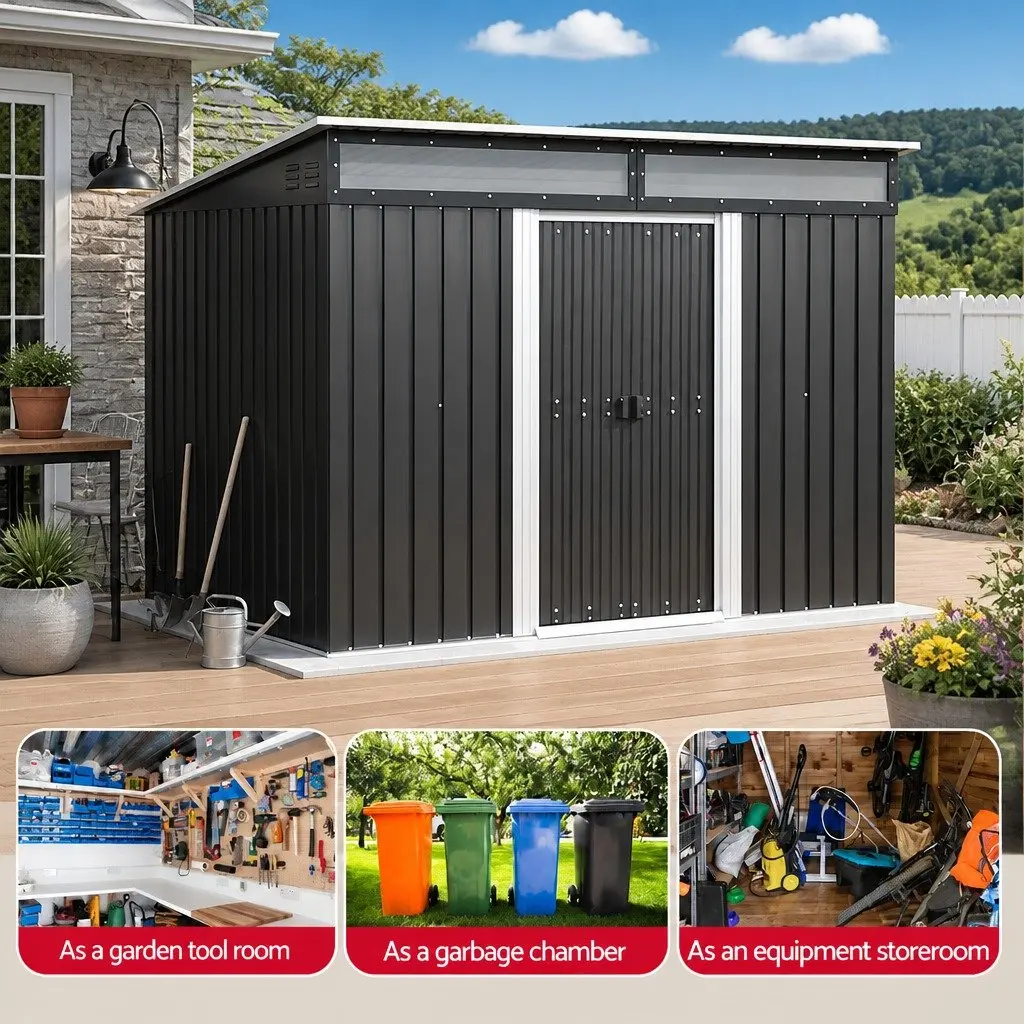Garden Shed Outdoor Storage 2.60x1.95M Tool Workshop Shelter House