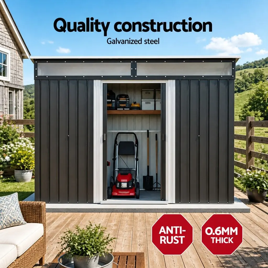 Garden Shed Outdoor Storage 2.60x1.95M Tool Workshop Shelter House