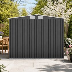 Garden Shed 2.58x3.14M Metal Outdoor Storage Workshop Shelter Sliding Door Grey