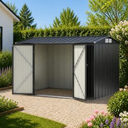 Garden Shed 3x2.18M Outdoor Storage Workshop Tool House Lockable Doors