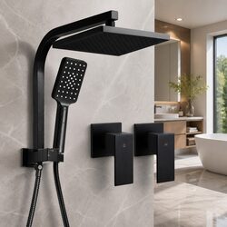8-Inch Matte Black Shower Head Set with Handheld Sprayer Specs