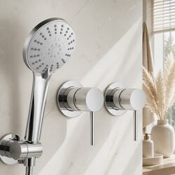 4.5" Handheld Shower Head: ABS Plastic, Chrome Finish