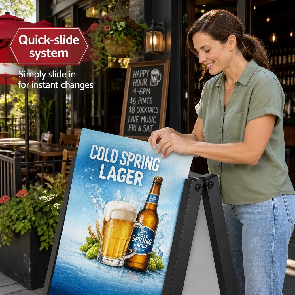 A1 Frame Sign Stand Double Sided Poster Display Board Outdoor Advertising