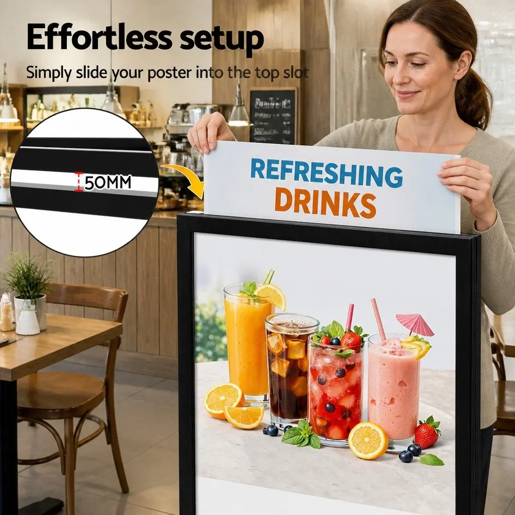 Pedestal Sign Holder Office Display Double Sided 65x90x166cm