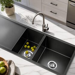 Double Bowl Stainless Steel Kitchen Sink - 1000x450x205mm
