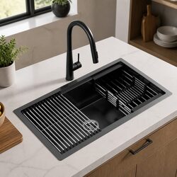 Single Bowl Kitchen Sink 70x45CM with Pull-Out Mixer Tap