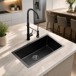Black Stainless Steel Kitchen Sink 70x45cm Specifications