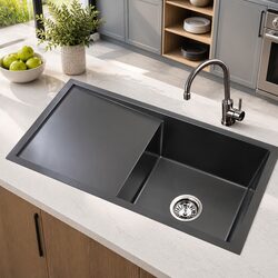 Specifications of Stainless Steel Kitchen Sink 75x45cm Black