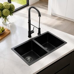 Double Bowl Kitchen Sink 77x45CM in Stainless Steel