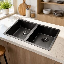 Double Bowl Stainless Steel Sink Specifications: 77x45cm