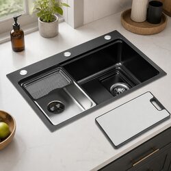 Stainless Steel Bar Kitchen Sink Millet Grain Textured Basin Drop-in Flush Mount