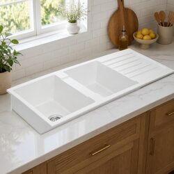 Double Bowl Kitchen Sink Specifications: 116x50cm Granite Stone