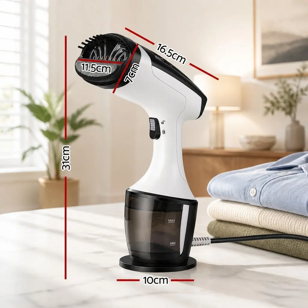 Handheld Garment Steamer 1500W Portable Fabric Care Fast Heat-Up Continuous