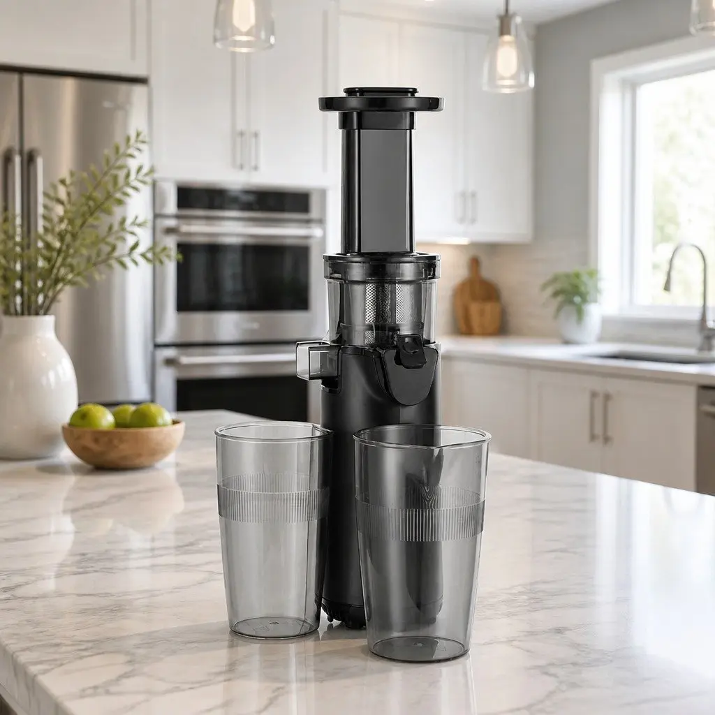 Cold Press Slow Juicer Fruit Juice Extractor 130W Masticating Auger Black