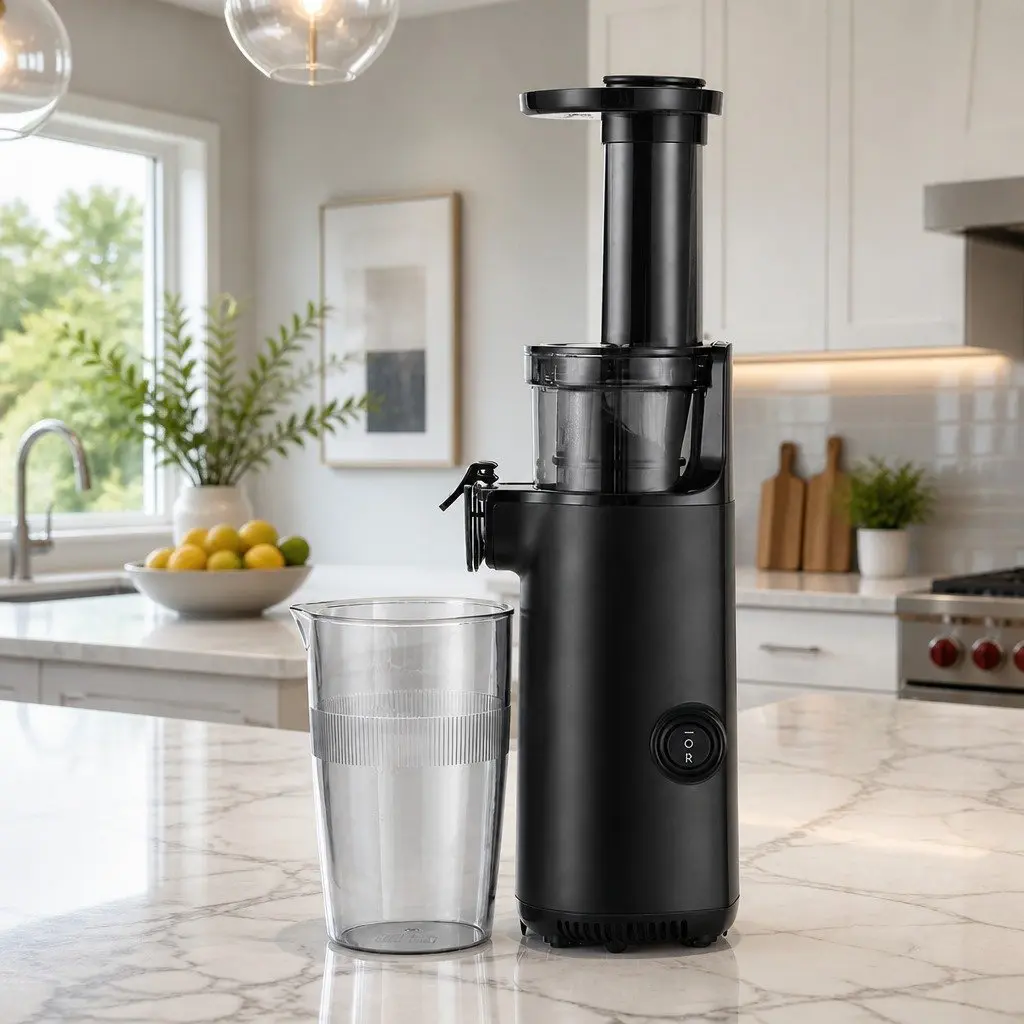 Cold Press Slow Juicer Fruit Juice Extractor 130W Masticating Auger Black