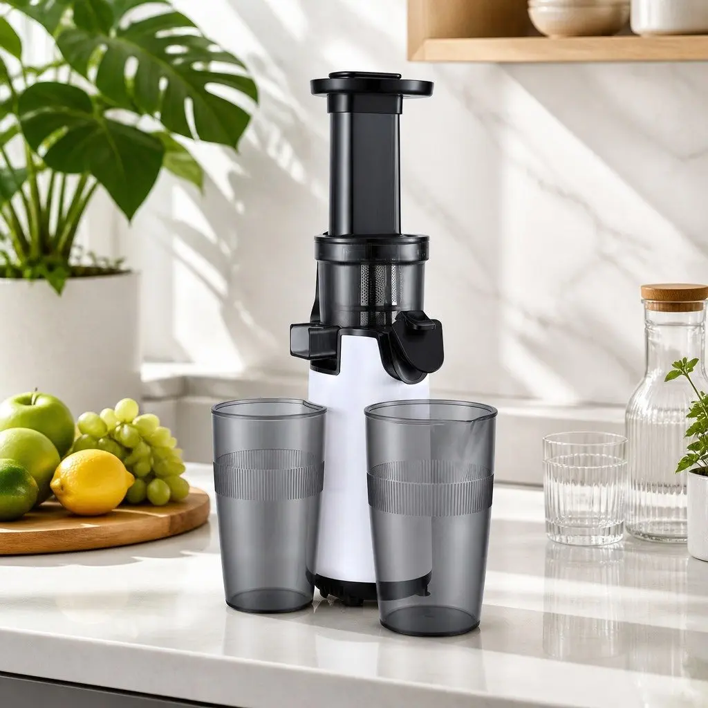 Slow Juicer Cold Press Fruit Juice Extractor 130W White Home Kitchen Machine