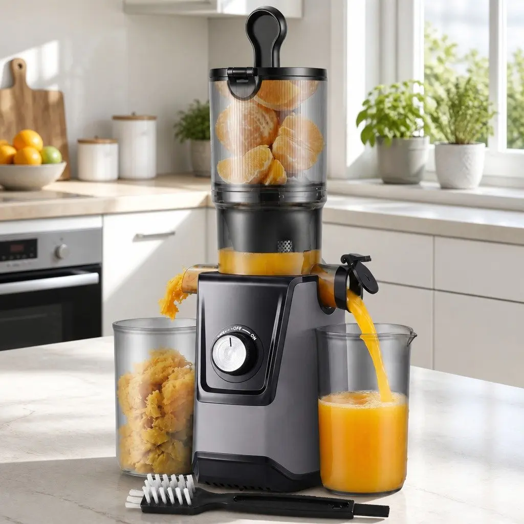 Cold Press Slow Juicer 200W Large Feed Hopper Fruit Vegetable Juice Extractor