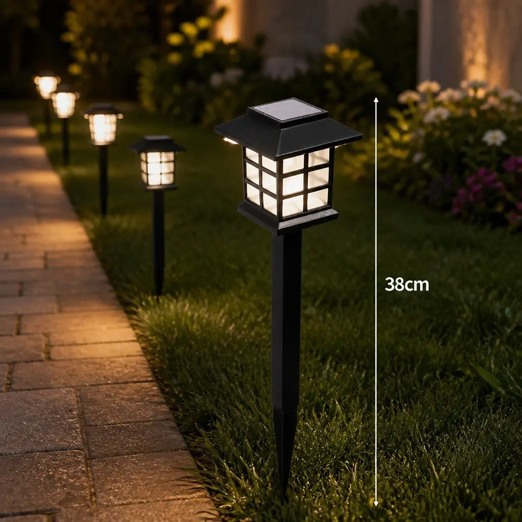 Solar Powered Garden Landscape Lights 12 LED Set Outdoor Patio Pathway Lighting