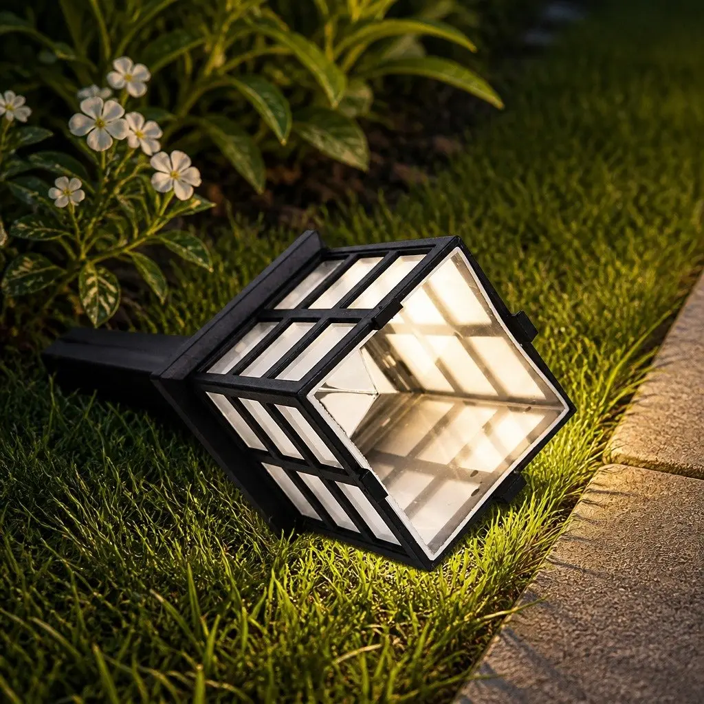 Solar Powered Garden Landscape Lights 12 LED Set Outdoor Patio Pathway Lighting